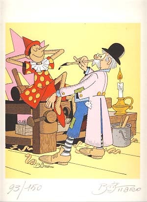Item #10897 Pinocchio Signed and Numbered Limited Edition Print. Art by Luciano Bottaro. Luciano...