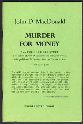 Item #12249 Murder for Money. John D. MacDonald