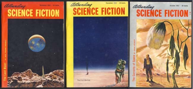 Item #12802 The Currents of Space in Astounding Science Fiction October, November and December 1952. Isaac Asimov.