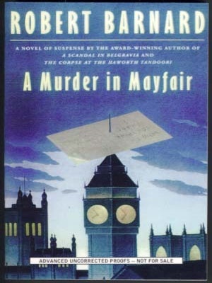Item #12810 A Murder in Mayfair. Robert Barnard