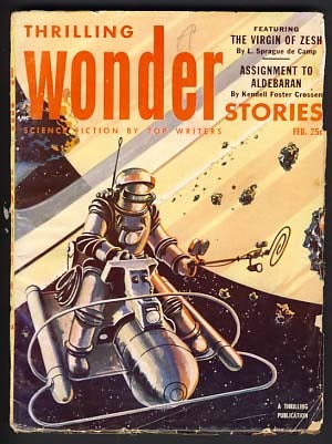 Item #13922 Thrilling Wonder Stories February 1953 Vol. XLI No. 3. Samuel Mines, ed