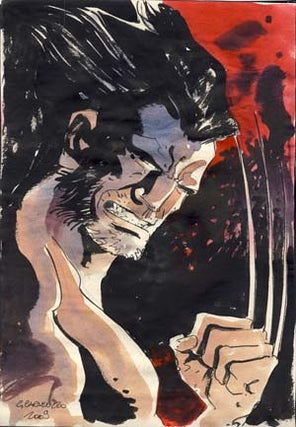 Item #15432 Wolverine Original Watercolor by Giancarlo Caracuzzo. Giancarlo Caracuzzo