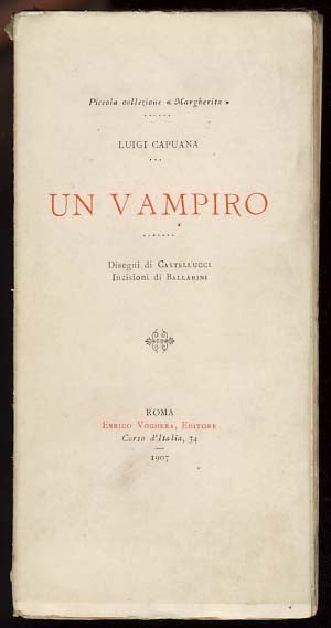 Item #16137 Un vampiro. Luigi Capuana.