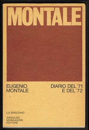 Item #16164 Diario del '71 e del '72. Eugenio Montale