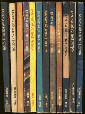 Item #16909 The Magazine of Fantasy and Science Fiction 1965 Full Run. Joseph W. Ferman, ed