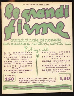 Item #17726 Consigli ad una signora scettica in Le grandi firme #150 15 Settembre 1930. Filippo Tommaso Marinetti.