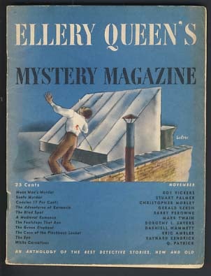 Item #18594 The Green Elephant in Ellery Queen's Mystery Magazine November 1945 Vol. 6 No. 35. Dashiell Hammett.