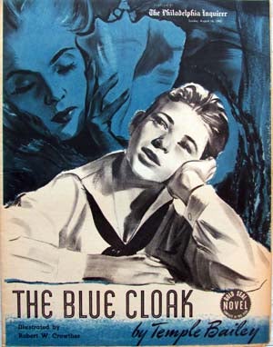 Item #18717 The Blue Cloak in The Philadelphia Inquirer Gold Seal Novel Sunday, August 16, 1942....