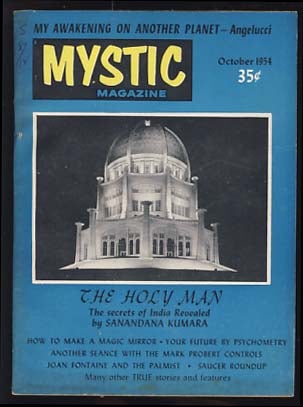 Item #19079 Mystic Magazine October 1954. Raymond Palmer, ed.