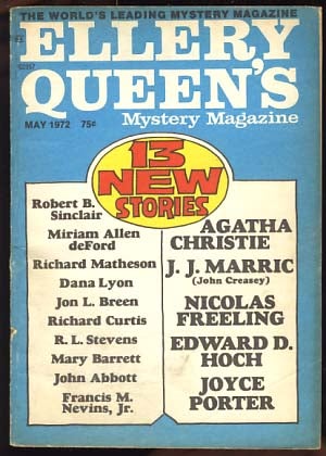Item #19086 Ellery Queen's Mystery Magazine May 1972. Eleanor Sullivan, ed
