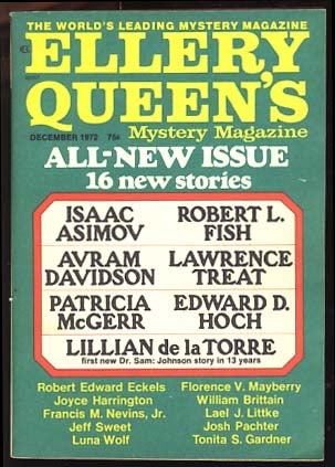 Item #19091 Ellery Queen's Mystery Magazine December 1972. Eleanor Sullivan, ed