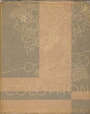 Item #19461 The Colophon Part Eight. With Signed Lithograph by Victoria Hutson. Elmer Adler,...
