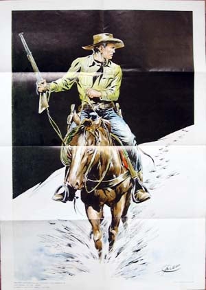 Item #19911 Vintage Tex Willer Original Poster. Aurelio Galleppini