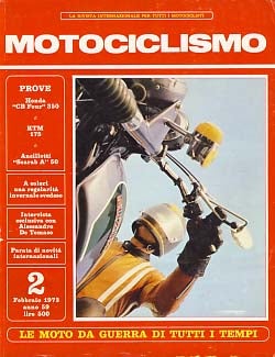 Item #20529 Motociclismo Febbraio 1973. Carlo Perelli, ed