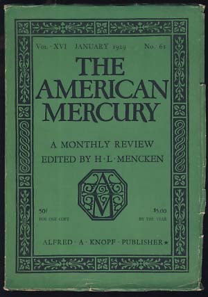 Item #20933 The American Mercury January 1929. H. L. Mencken, ed