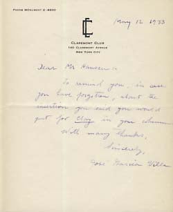 Untitled Story in The Best Short Stories of 1932 and the Yearbook of the American Short Story. With Autograph Letter Signed.