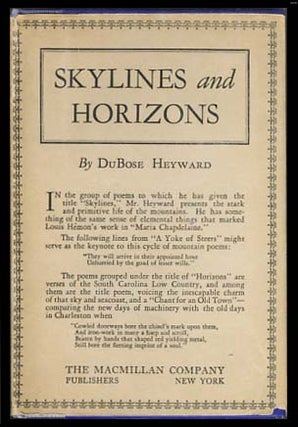Item #22029 Skylines and Horizons. DuBose Heyward