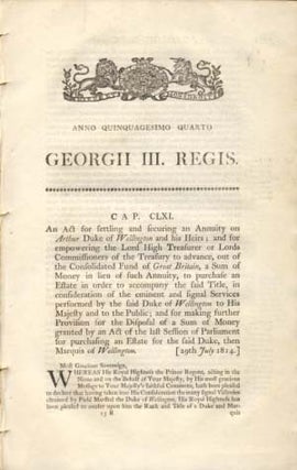 Item #23496 Anno Quinquagesimo Quarto. Georgii III. Regis. Cap. CLXI. An Act for settling and...