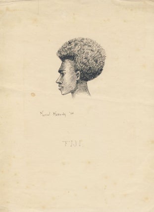 Item #23888 Original Drawing of a Native of the Fiji Islands. Muriel Mattocks