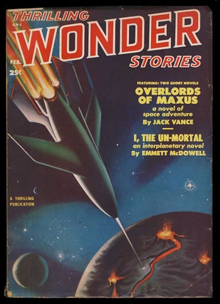 Item #24845 Overlords of Maxus in Thrilling Wonder Stories February 1951. Jack Vance