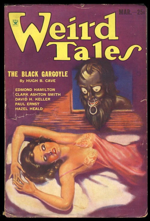 Item #25236 Winged Death in Weird Tales March 1934. H. P. Lovecraft, Hazel Heald.
