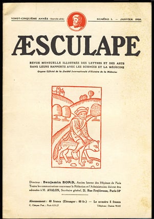 Item #25360 Aesculape: Revue mensuelle illustrée des lettres et des arts dans leurs rapports...