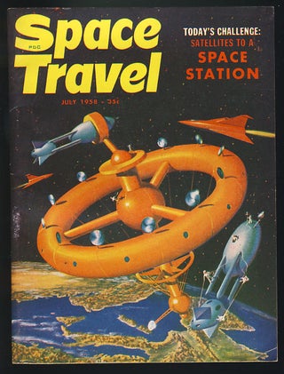 Item #26631 Planet of Exile in Space Travel July 1958. Edmond Hamilton