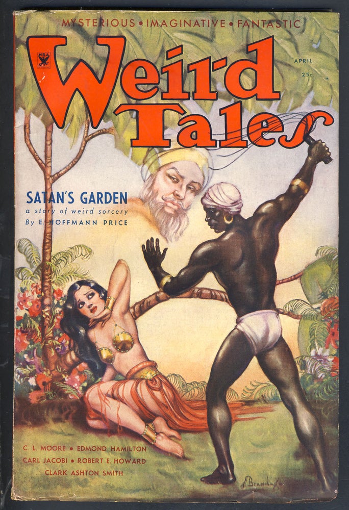 Item #27288 Satan's Garden in Weird Tales April 1934. E. Hoffmann Price.