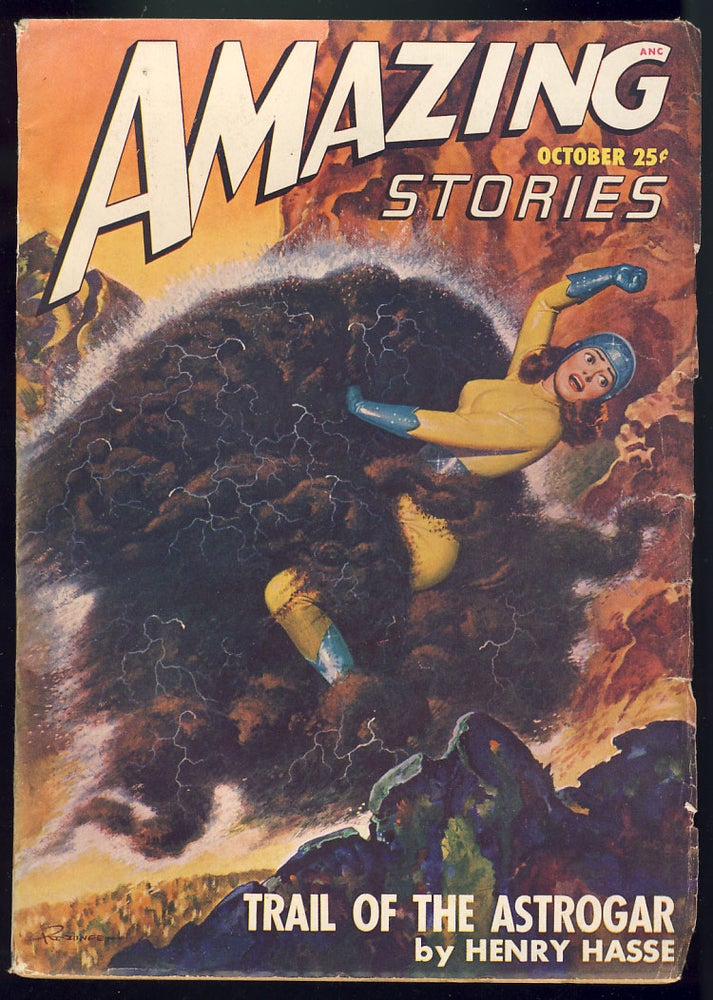 Item #27437 Trail of the Astrogar in Amazing Stories October 1947. Henry Hasse.