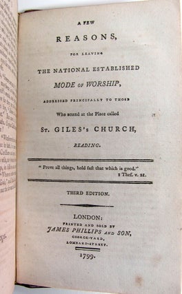 A Journal of the Life, Travels, and Gospel Labours, of a Faithful Minister of Jesus Christ, Daniel Stanton, Late of Philadelphia... [bound with] Some Account of the Life and Gospel Labours, of William Reckitt. [bound with] Some Account of the Convincement , and Religious Progress of John Spalding; Late of Reading. [bound with] A Few Reasons, for Leaving the National Established Mode of Worship, Addressed Principally to Those Who Attend at the Place Called St. Giles’s Church, Reading.