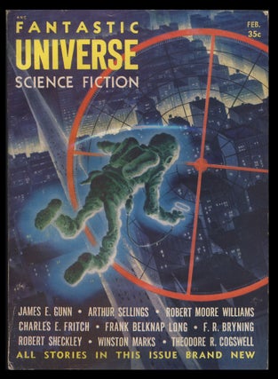 Item #27977 The Fortunate Person in Fantastic Universe February 1955. Robert Sheckley