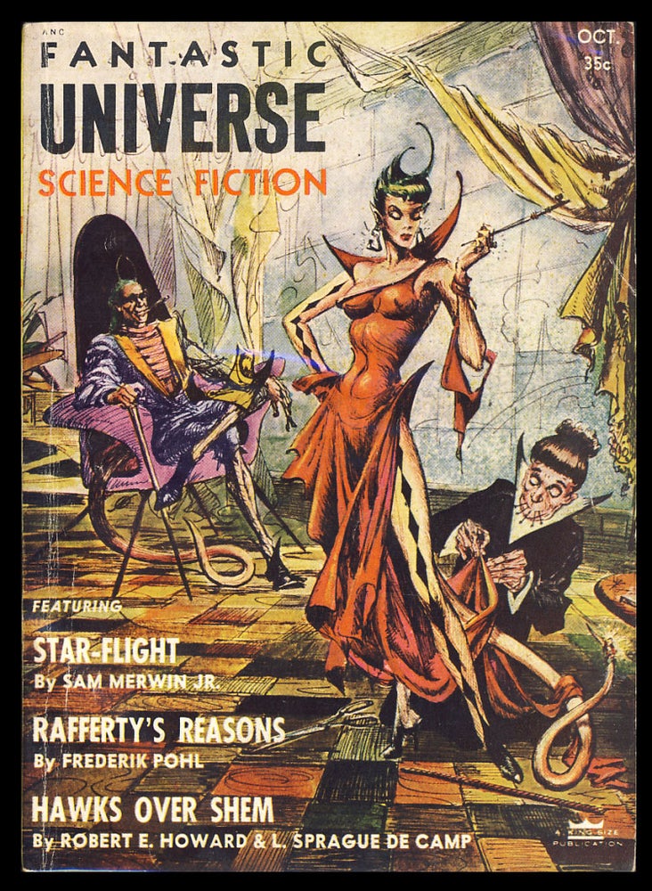 Item #27985 Rafferty's Reasons in Fantastic Universe October 1955. Frederik Pohl.