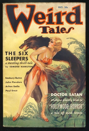 Item #28239 The Six Sleepers in Weird Tales October 1935. Edmond Hamilton