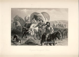 Item #28369 Emigrants Crossing the Plains. Steel Engraving from a Painting by F. O. C. Darley. F....