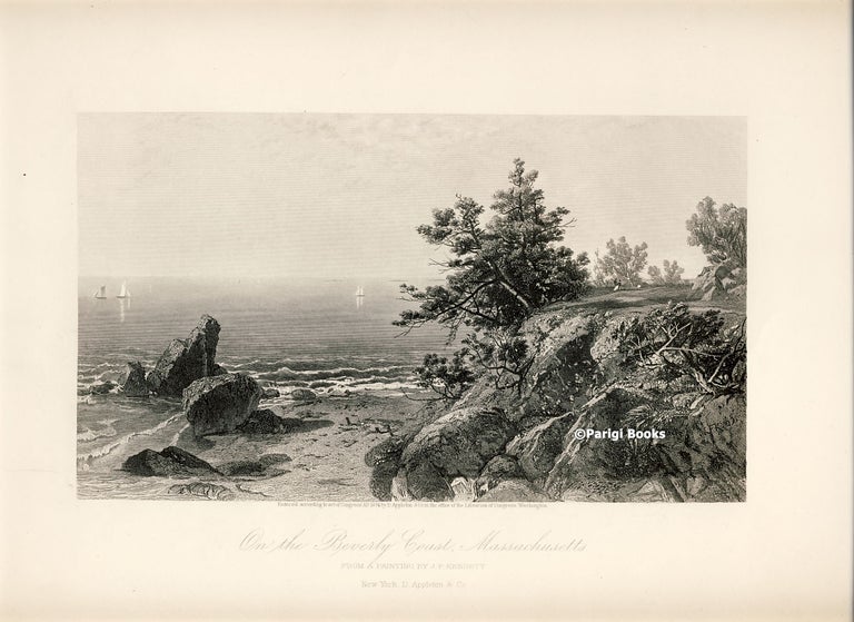 Item #28370 On the Beverly Coast, Massachusetts. Steel Engraving from a Painting by J. F. Kensett. J. F. Kensett.