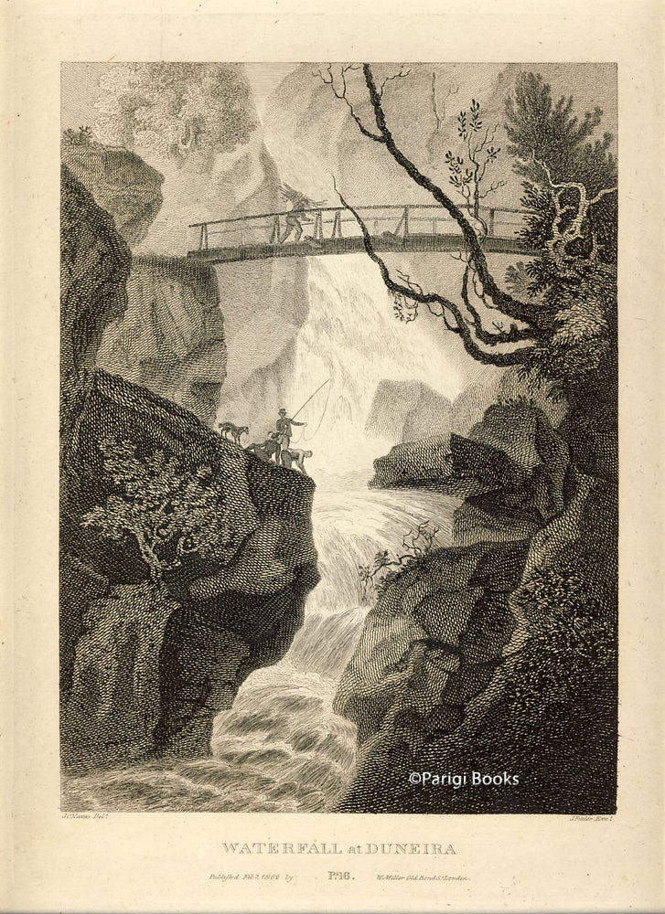 Item #28421 Waterfall at Duneira. Etching from a Drawing by John Claude Nattes. James Fittler.