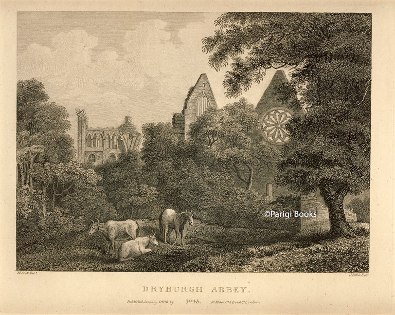 Item #28427 Dryburgh Abbey. Etching from a Drawing by John Claude Nattes. James Fittler.