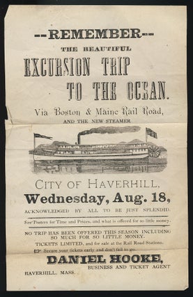 Item #28450 Remember the Beautiful Excursion Trip to the Ocean. Via Boston & Maine Rail Road, and...
