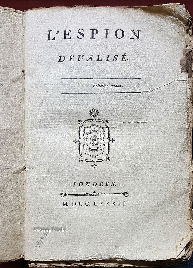 Item #28463 L'espion dévalisé. Baudouin de Guémadeuc, comte de Mirabeau Honoré Gabriel Riqueti, Attributed to Benjamin Franklin.