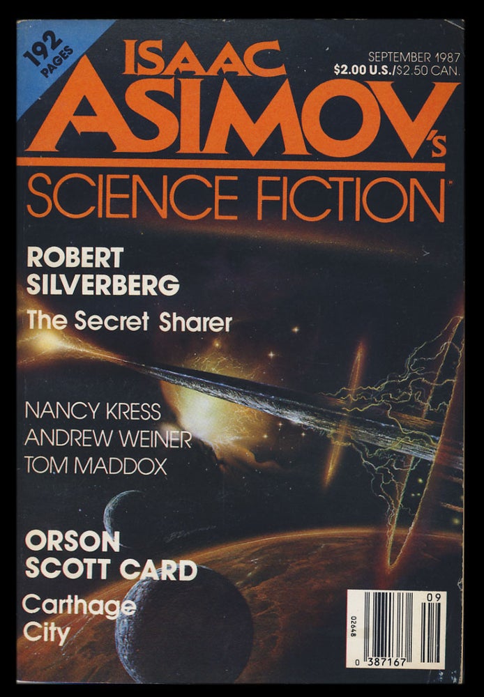 Item #28487 Carthage City in Isaac Asimov's Science Fiction Magazine September 1987. Orson Scott Card.
