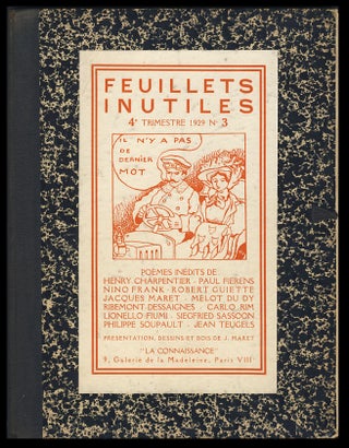 Item #28687 Feuillets inutiles - 4e trimestre 1929 - n. 3. Jacques Maret