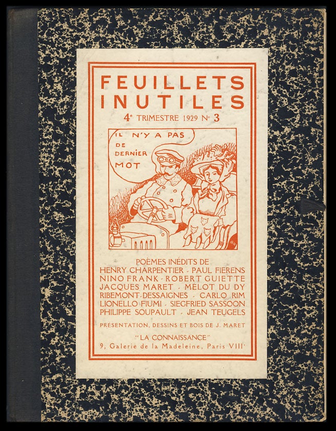 Item #28687 Feuillets inutiles - 4e trimestre 1929 - n. 3. Jacques Maret.