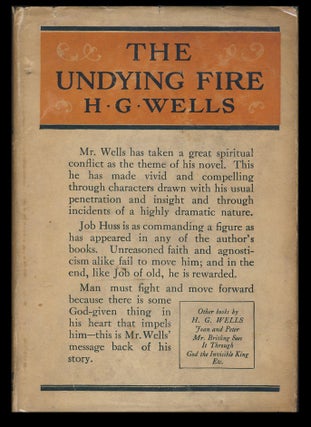 Item #28694 The Undying Fire: A Contemporary Novel. Herbert George Wells