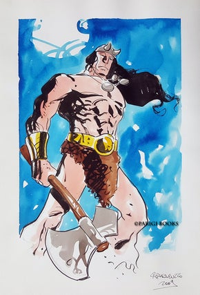 Item #28723 Conan Original Watercolor Art by Giancarlo Caracuzzo. Giancarlo Caracuzzo