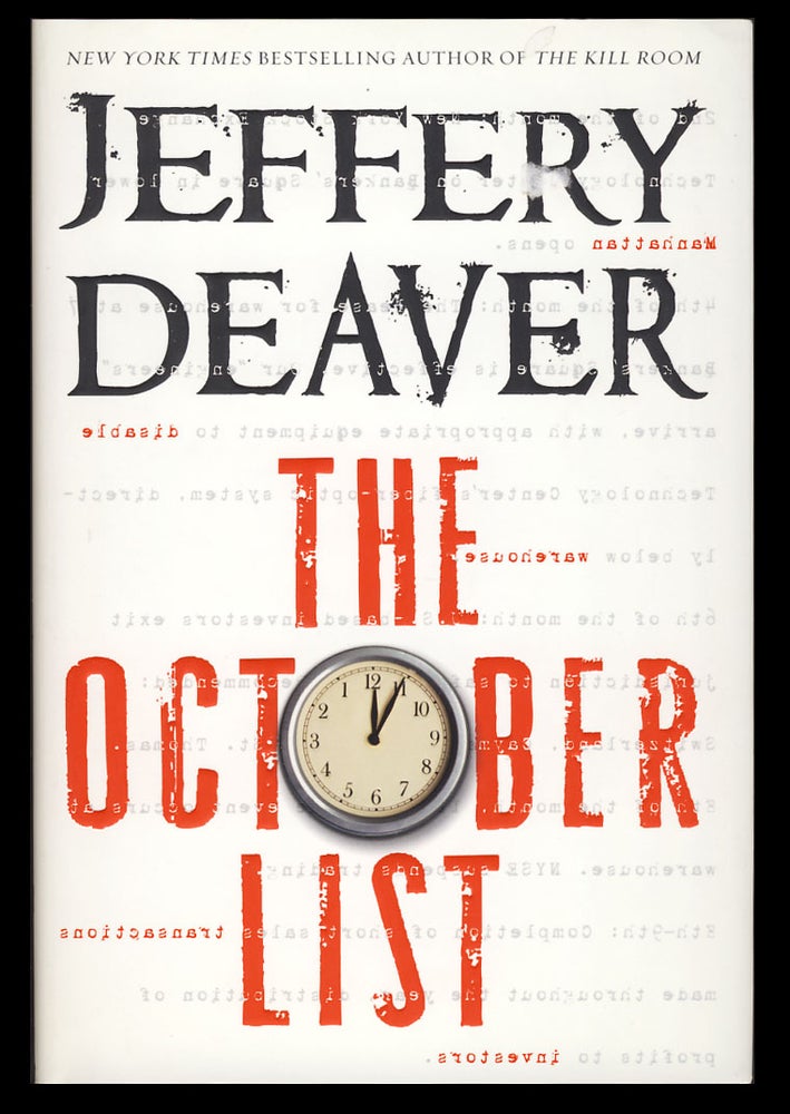 Item #28924 The October List: A Novel in Reverse with Photographs by the Author. Jeffery Deaver.