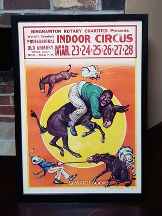 Vintage Binghamton Rotary Charities Indoor Circus Poster.