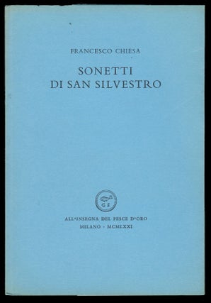 Item #29159 Sonetti di San Silvestro. Francesco Chiesa