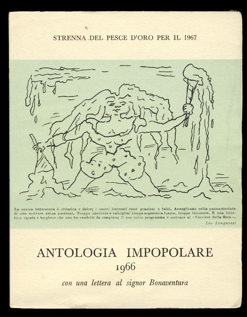 Item #29192 Antologia impopolare 1966. Con una lettera al signor Bonaventura. (Signed Copy). Vanni Scheiwiller, ed.