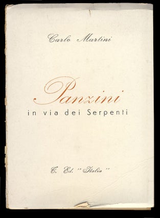 Item #29207 Panzini in via dei Serpenti e altri soggiorni romani. (Signed and Inscribed Copy)....