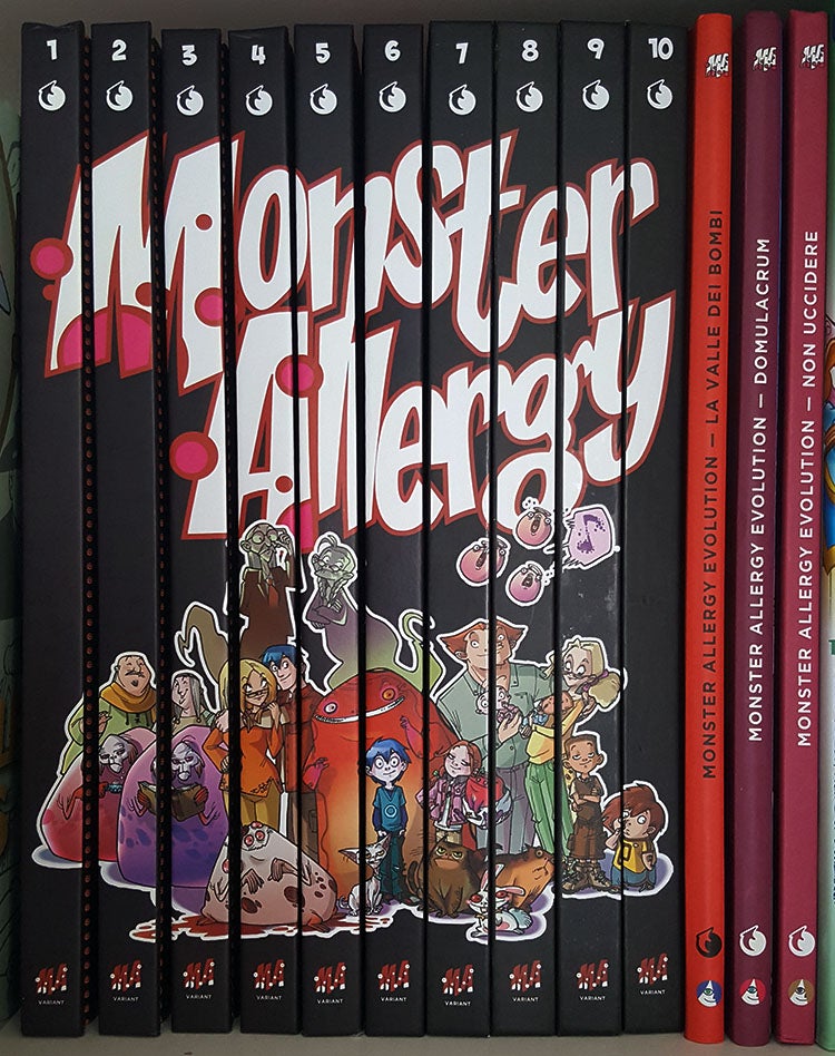 Item #29527 Monster Allergy Thirteen Volume Set. (Complete Monster Allergy Collection Variant Edition #1 to 10 + Monster Allergy Evolution #1 to 4. Fourteen Volumes with a Signed Drawing by the Cover Artist). Katja Centomo, Francesco Artibani, Alessandro Barbucci, Barbara Canepa.